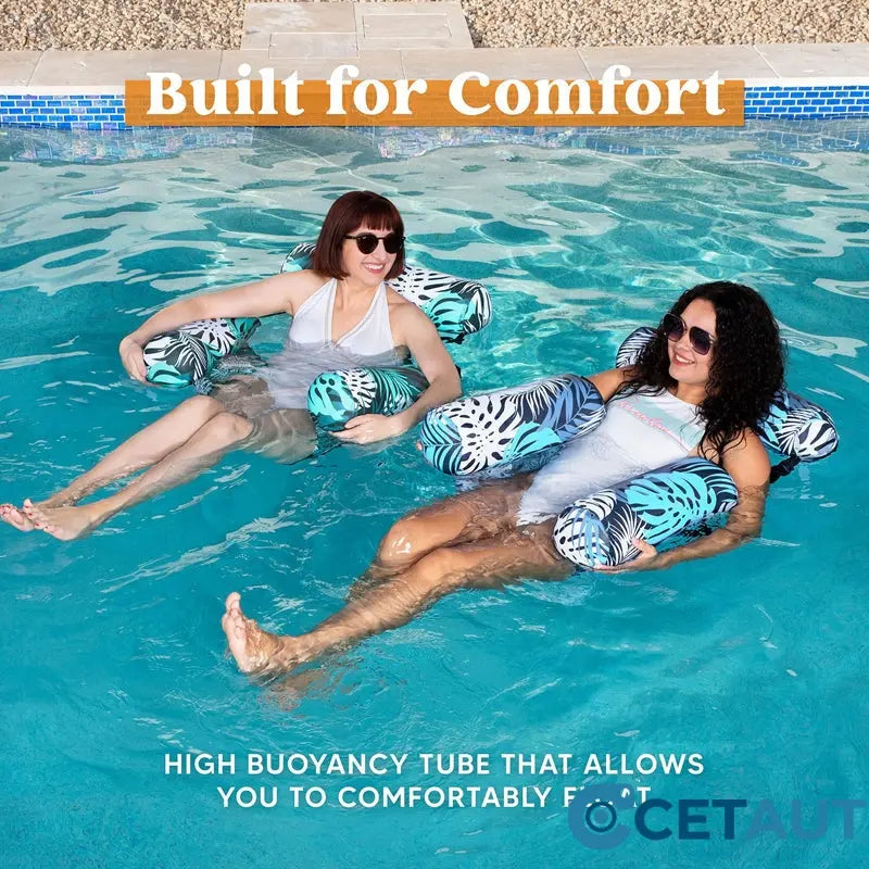 🌊Pool-Floater mit Tropen-Design: Leicht, stabil & blitzschnell aufgepumpt cetaut