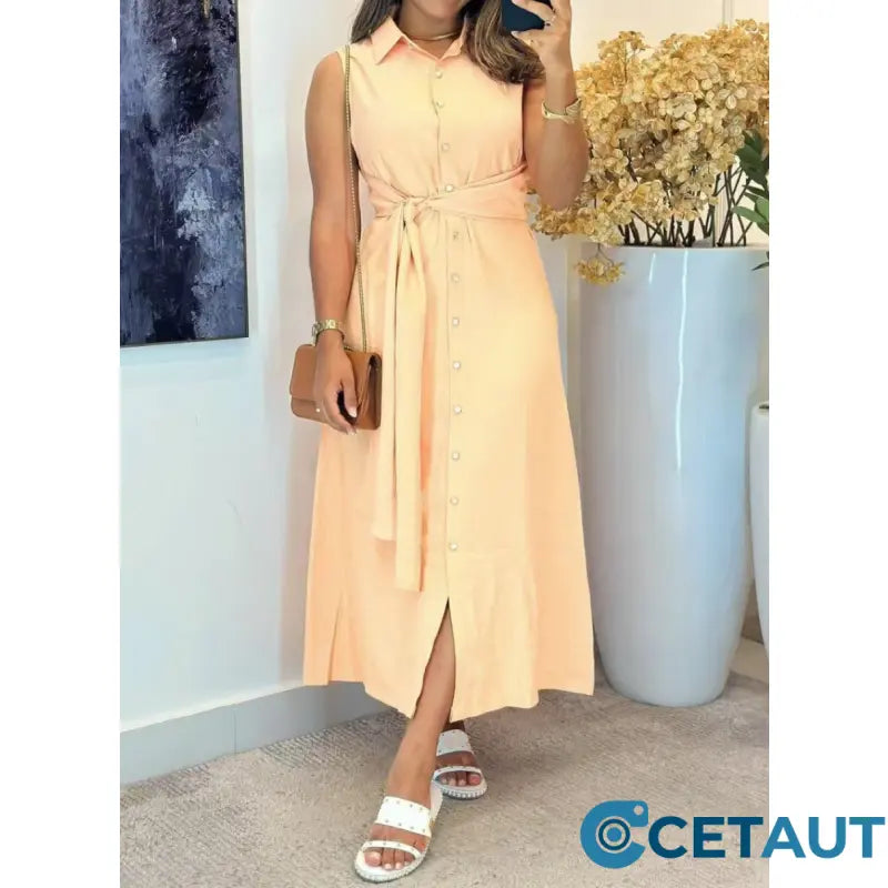 ✨✨Elegantes ärmelloses Blusenkleid cetaut