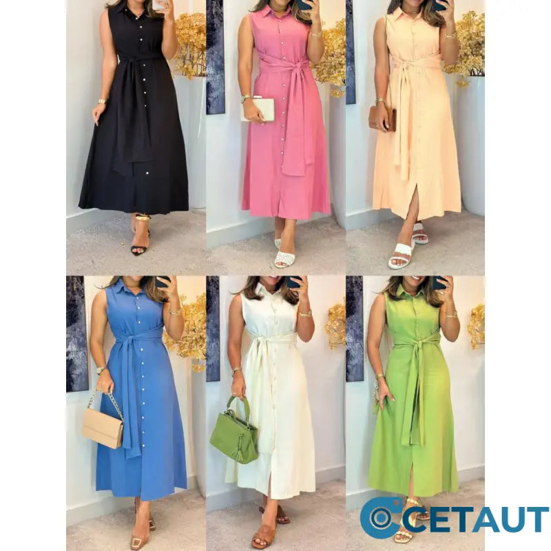 ✨✨Elegantes ärmelloses Blusenkleid cetaut
