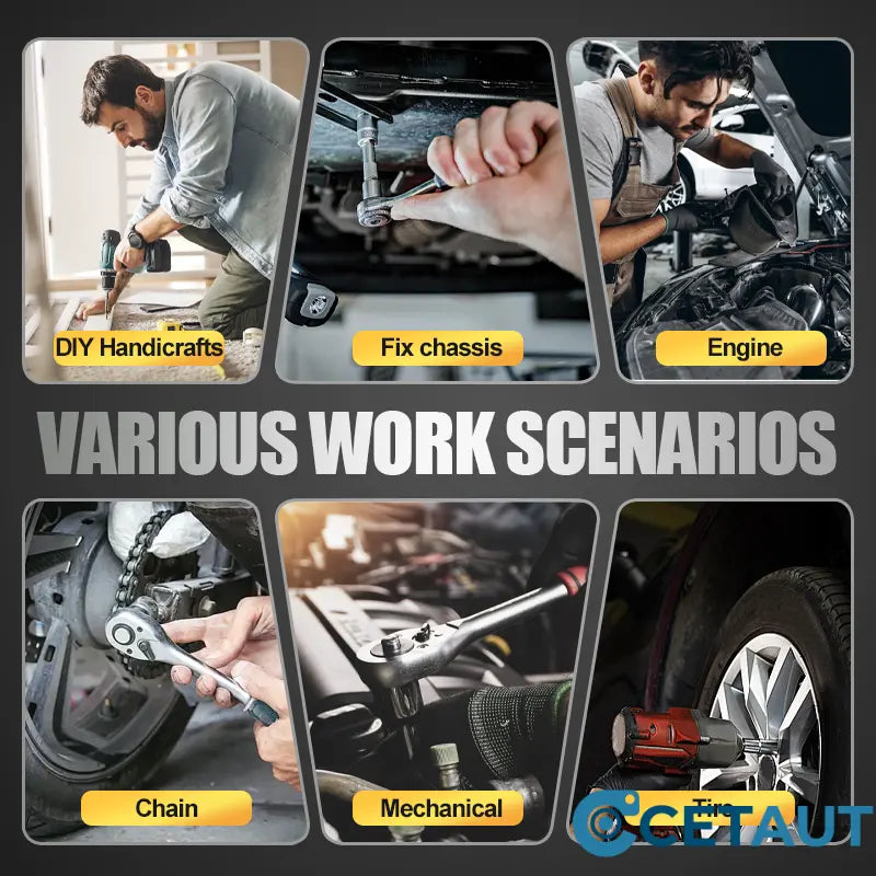 🔩 Ultimativer Steckschlüsselsatz für Mechaniker – CR-V Stahl + 60 Teile cetaut