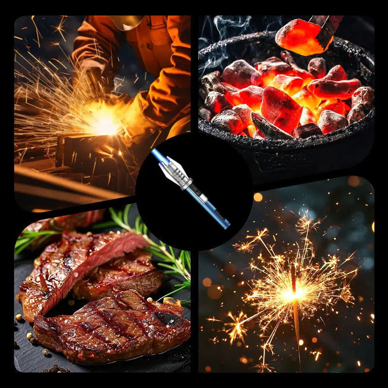 Zuverlässiger Flammenhelfer für Haus und Garten💎Tragbares aufblasbares winddichtes Feuerzeug cetaut