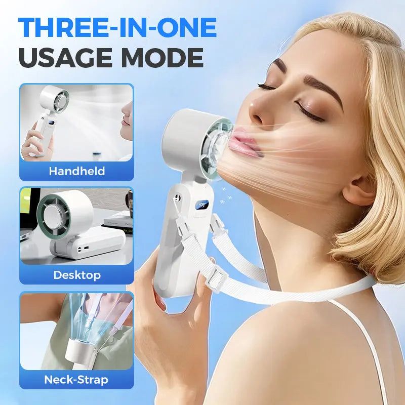 Handheld Portable Fan with Ice Cooler cetaut
