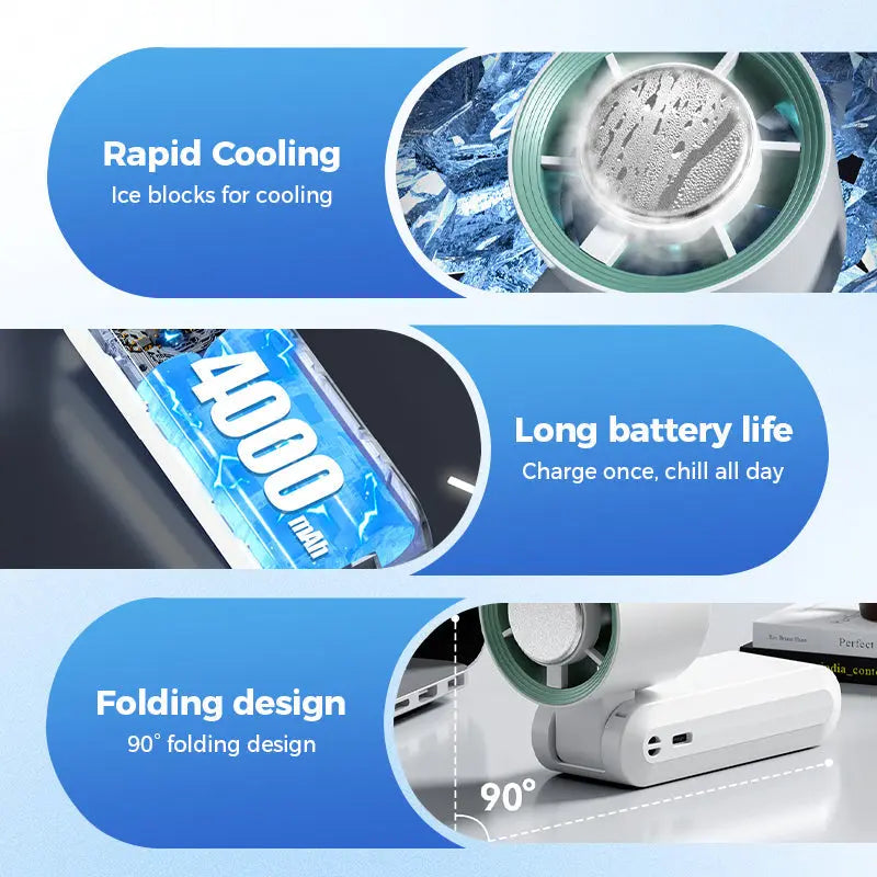 Handheld Portable Fan with Ice Cooler cetaut