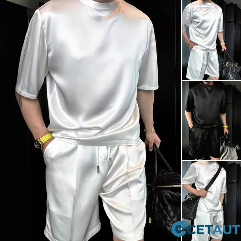 🔥Lässiger Herren-Zweiteiler: T-Shirt & Shorts in Unifarben cetaut