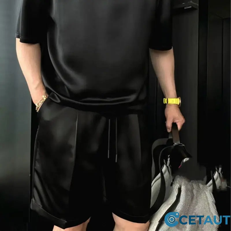 🔥Lässiger Herren-Zweiteiler: T-Shirt & Shorts in Unifarben cetaut