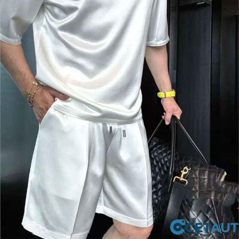 🔥Lässiger Herren-Zweiteiler: T-Shirt & Shorts in Unifarben cetaut