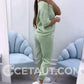⏳Zeitlich begrenztes Angebot⏰ Damen Casual Top & Hose in Uni-Farben cetaut