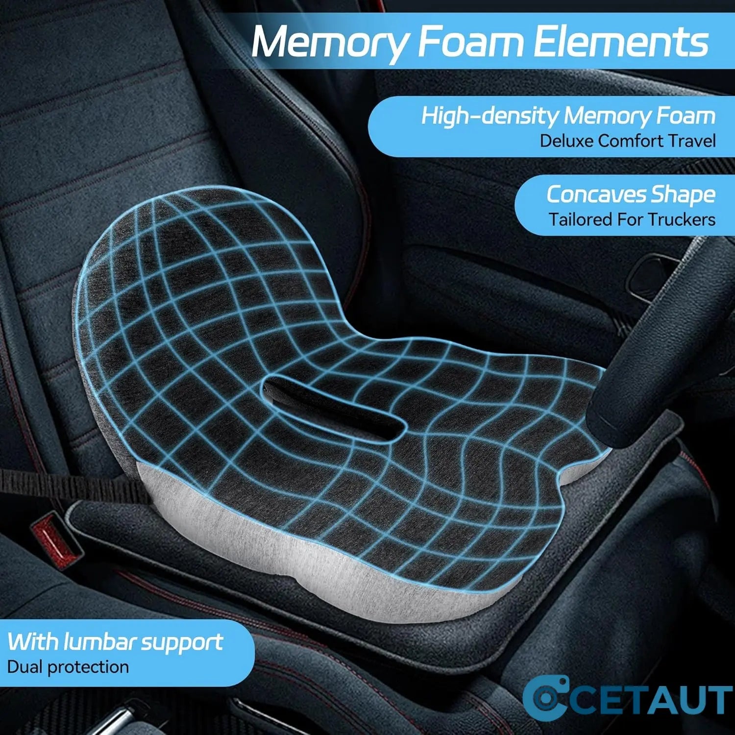 🎁Begrenzter Verkauf 50 % RABATT🎁Rutschfester Memory Foam-Sitz cetaut