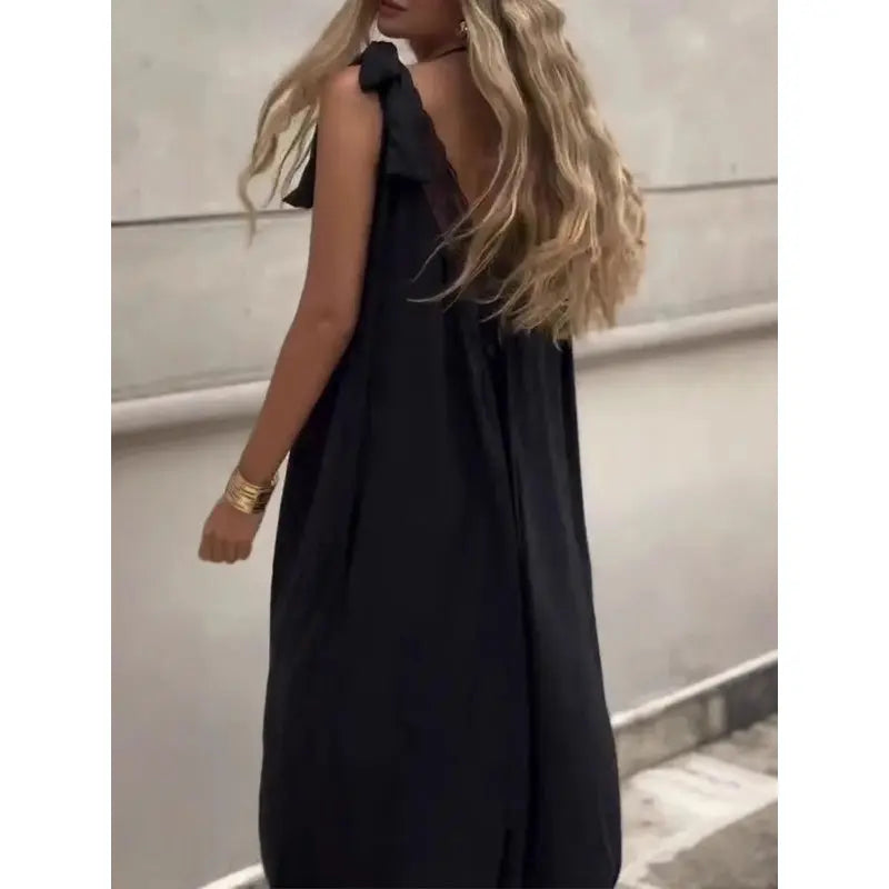 Damen Spitze V-Ausschnitt Ärmelloses Maxikleid cetaut