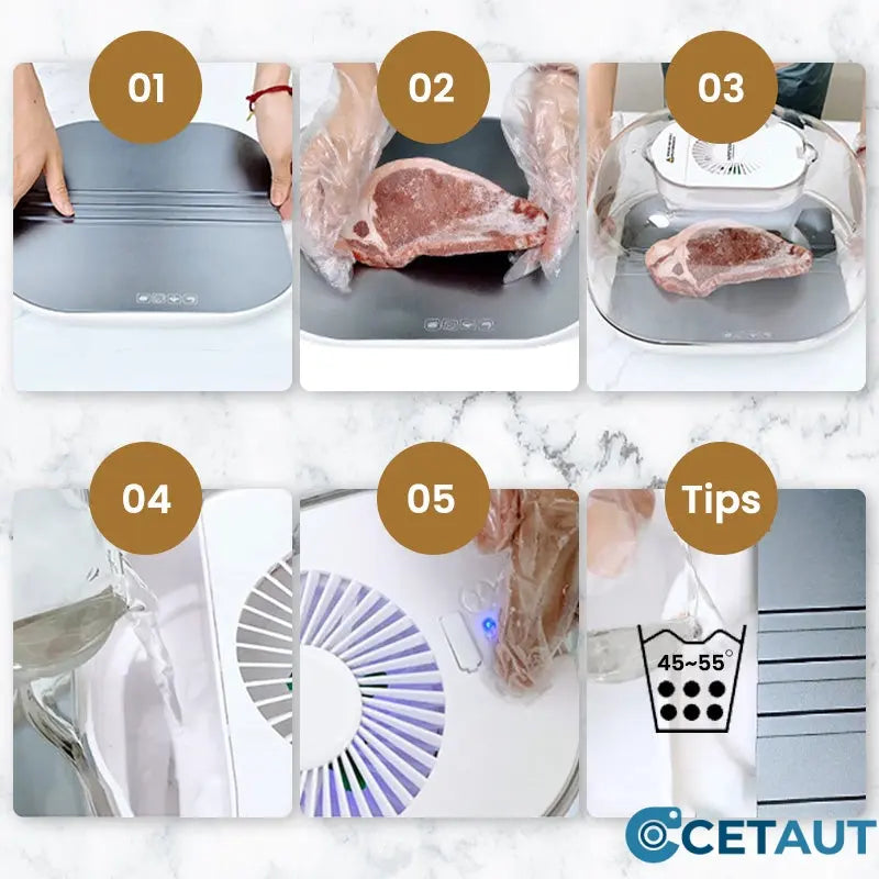 🎁 [Praktisches Geschenk] 🔥 Home Gefrorenes Fleisch Zutaten Auftauen Maschine 🥩 cetaut
