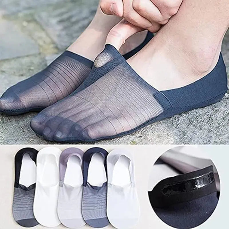 🧦5 Paar Ice-Seiden No-Show Socken – Ultra-dünn, rutschfest & atmungsaktiv für Sneaker & Loafer (50% Rabatt) cetaut