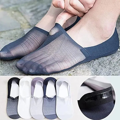🧦5 Paar Ice-Seiden No-Show Socken – Ultra-dünn, rutschfest & atmungsaktiv für Sneaker & Loafer (50% Rabatt) cetaut