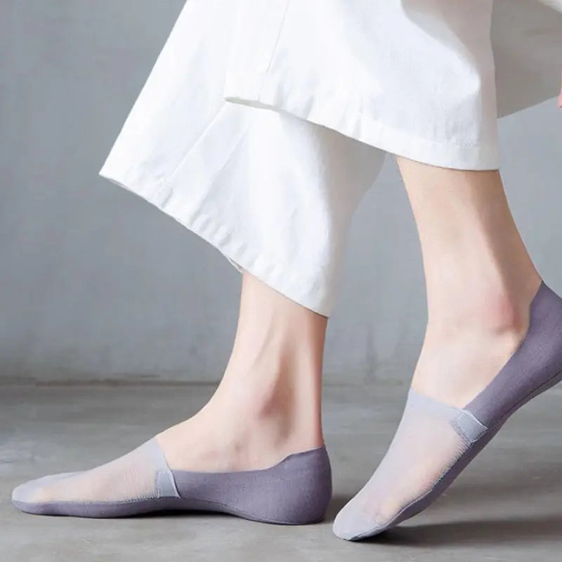 🧦5 Paar Ice-Seiden No-Show Socken – Ultra-dünn, rutschfest & atmungsaktiv für Sneaker & Loafer (50% Rabatt) cetaut