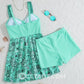 Badeanzug-Set: Badekleid & enganliegende Badeshorts cetaut