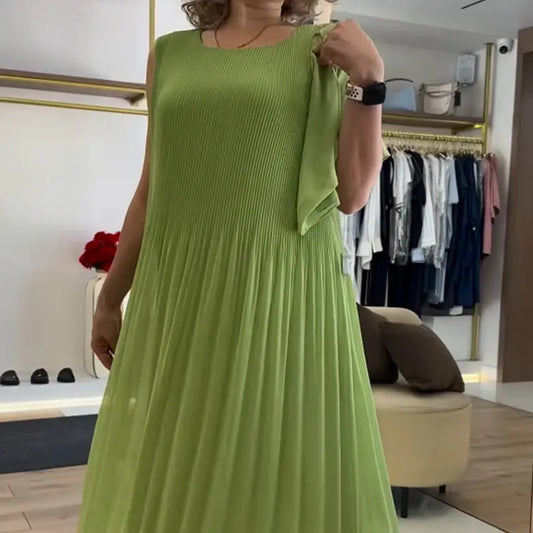 ⏳ LETZTER TAG IM ANGEBOT: 50% Rabatt auf das zweite Produkt💃🏻Ärmelloses Plisseekleid aus Chiffon – Elegant, atmungsaktiv & perfekt für jeden Anlass! 🌿 cetaut