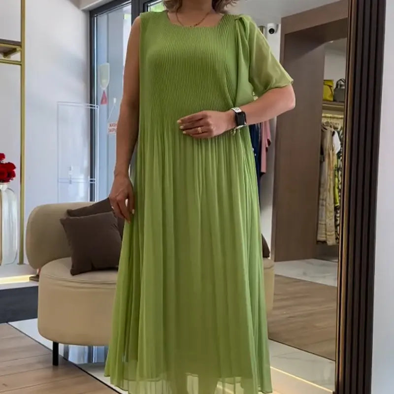 ⏳ LETZTER TAG IM ANGEBOT: 50% Rabatt auf das zweite Produkt💃🏻Ärmelloses Plisseekleid aus Chiffon – Elegant, atmungsaktiv & perfekt für jeden Anlass! 🌿 cetaut