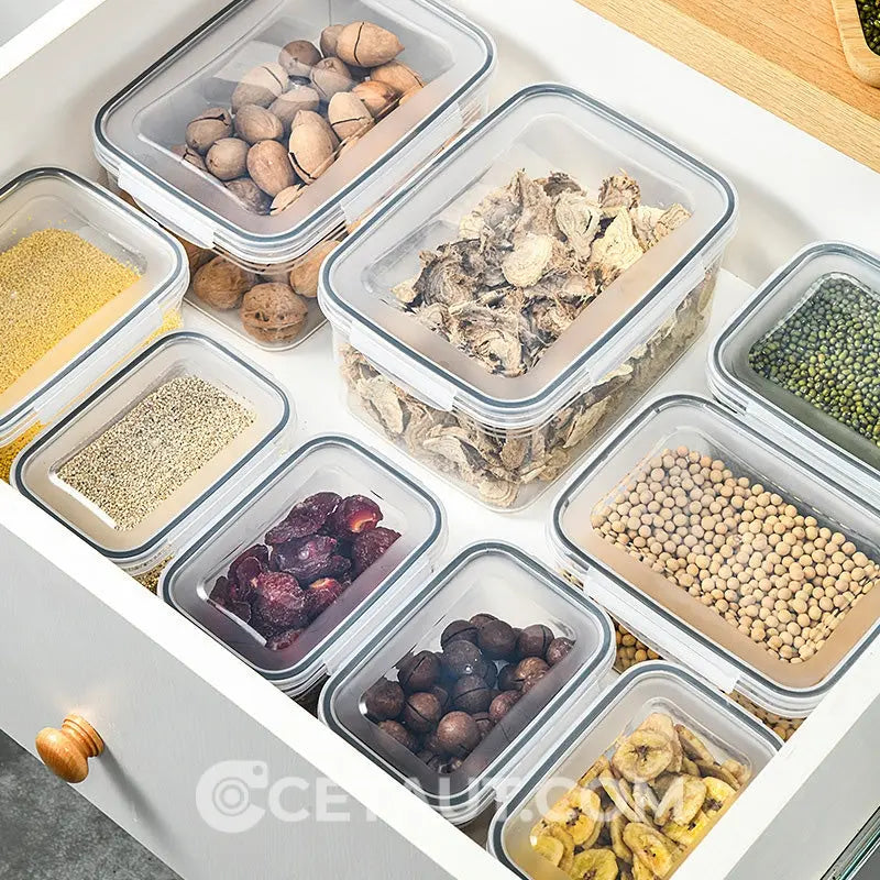 3PCS Obstaufbewahrungsbehälter-Set für den Kühlschrank mit abnehmbarem Sieb cetaut