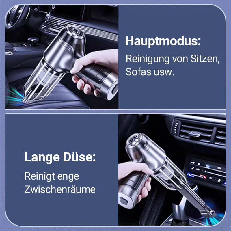 Kabelloser Auto-Staubsauger [2025] – 9000/12000PA Starkleistung, 60min Akku, HEPA-Filter, Ultra-Leicht (290g) für Auto & Sofa – Inkl. 3 Aufsätze cetaut