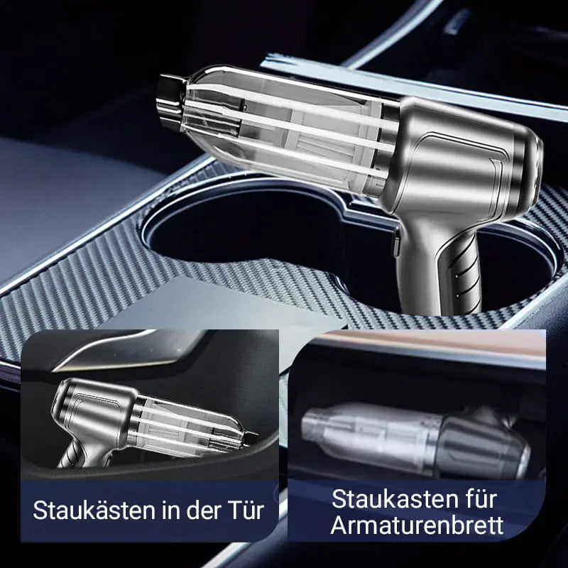 Kabelloser Auto-Staubsauger [2025] – 9000/12000PA Starkleistung, 60min Akku, HEPA-Filter, Ultra-Leicht (290g) für Auto & Sofa – Inkl. 3 Aufsätze cetaut