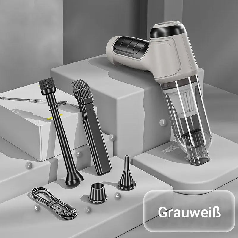 Kabelloser Auto-Staubsauger [2025] – 9000/12000PA Starkleistung, 60min Akku, HEPA-Filter, Ultra-Leicht (290g) für Auto & Sofa – Inkl. 3 Aufsätze cetaut