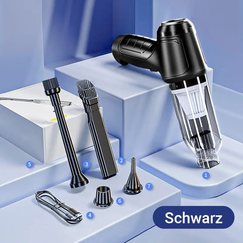 Kabelloser Auto-Staubsauger [2025] – 9000/12000PA Starkleistung, 60min Akku, HEPA-Filter, Ultra-Leicht (290g) für Auto & Sofa – Inkl. 3 Aufsätze cetaut