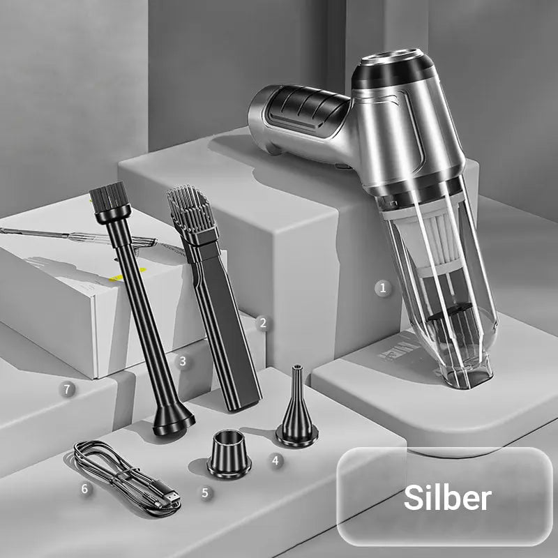 Kabelloser Auto-Staubsauger [2025] – 9000/12000PA Starkleistung, 60min Akku, HEPA-Filter, Ultra-Leicht (290g) für Auto & Sofa – Inkl. 3 Aufsätze cetaut