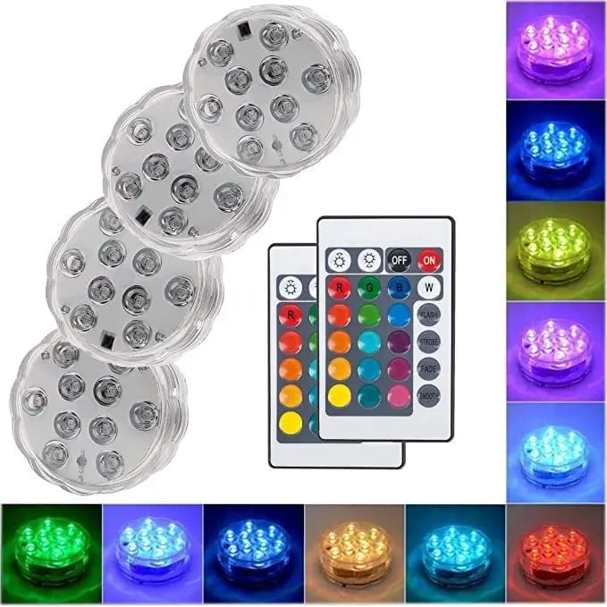 🌈Wasserdichte Unterwasser-Poolbeleuchtung mit 16 Farben & Funkfernbedienung (5m) – 10x LED für helle Beleuchtung🏖️ Ideal für Pool, Gartenparty, Whirlpool cetaut