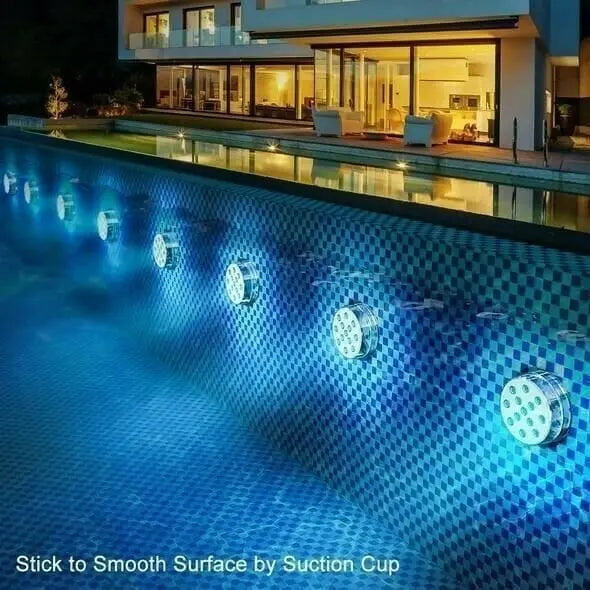 🌈Wasserdichte Unterwasser-Poolbeleuchtung mit 16 Farben & Funkfernbedienung (5m) – 10x LED für helle Beleuchtung🏖️ Ideal für Pool, Gartenparty, Whirlpool cetaut