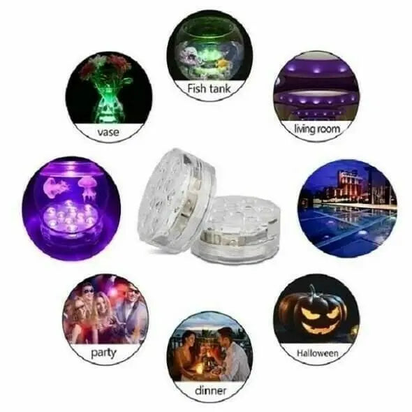🌈Wasserdichte Unterwasser-Poolbeleuchtung mit 16 Farben & Funkfernbedienung (5m) – 10x LED für helle Beleuchtung🏖️ Ideal für Pool, Gartenparty, Whirlpool cetaut