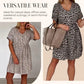 Women's Casual V-Neck Short Sleeve Dress cetaut