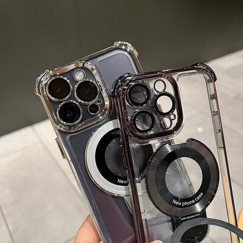Sturzsichere, transparente iPhone-Hülle mit Ringständer cetaut
