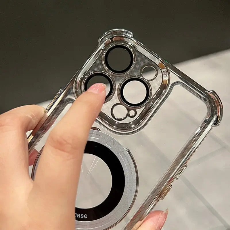 Sturzsichere, transparente iPhone-Hülle mit Ringständer cetaut