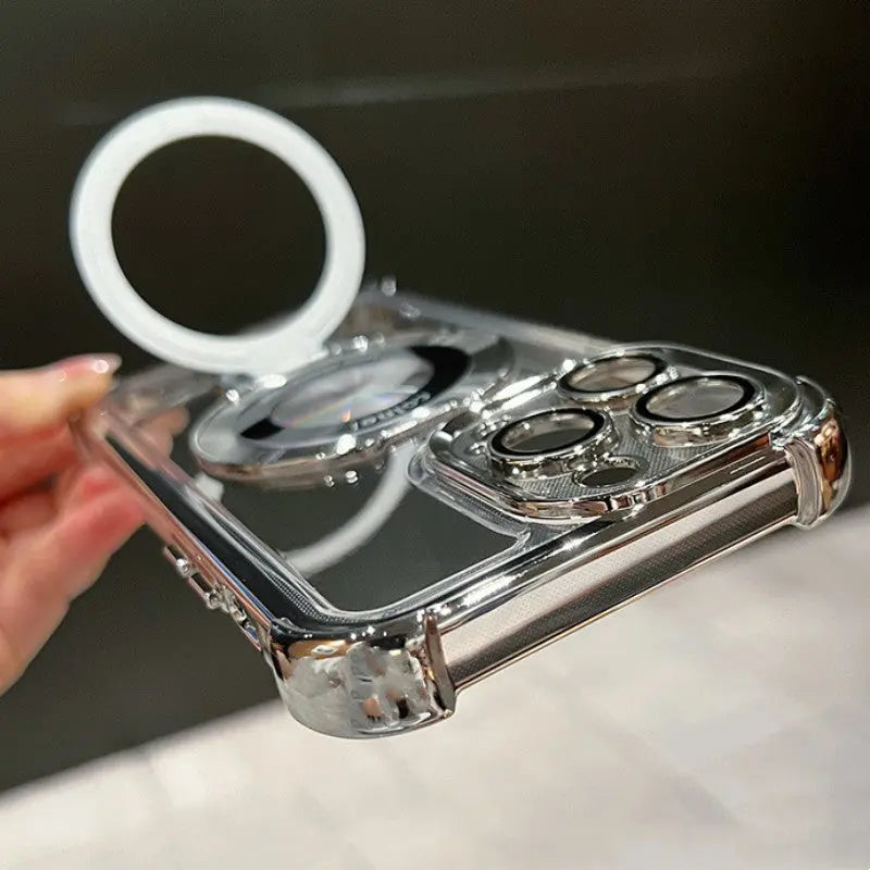 Sturzsichere, transparente iPhone-Hülle mit Ringständer cetaut