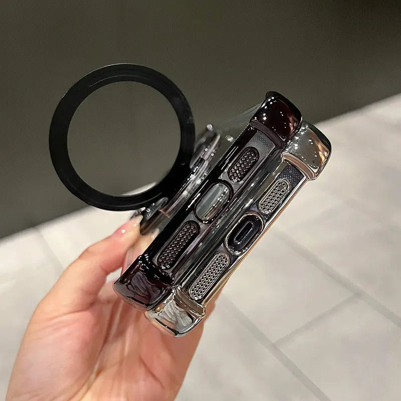 Sturzsichere, transparente iPhone-Hülle mit Ringständer cetaut