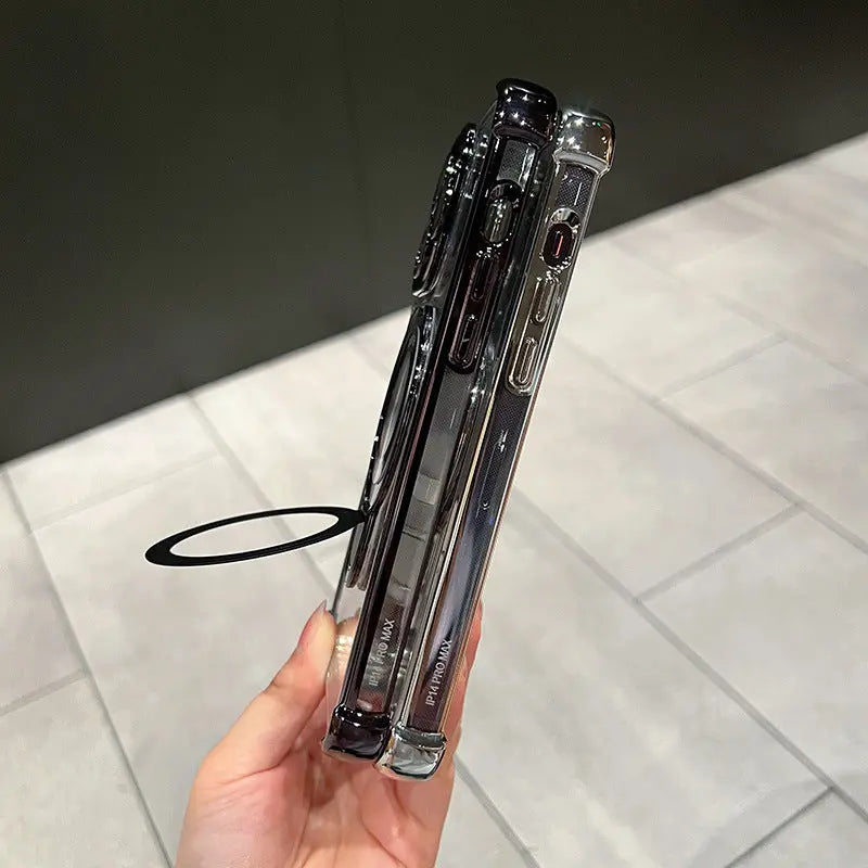 Sturzsichere, transparente iPhone-Hülle mit Ringständer cetaut