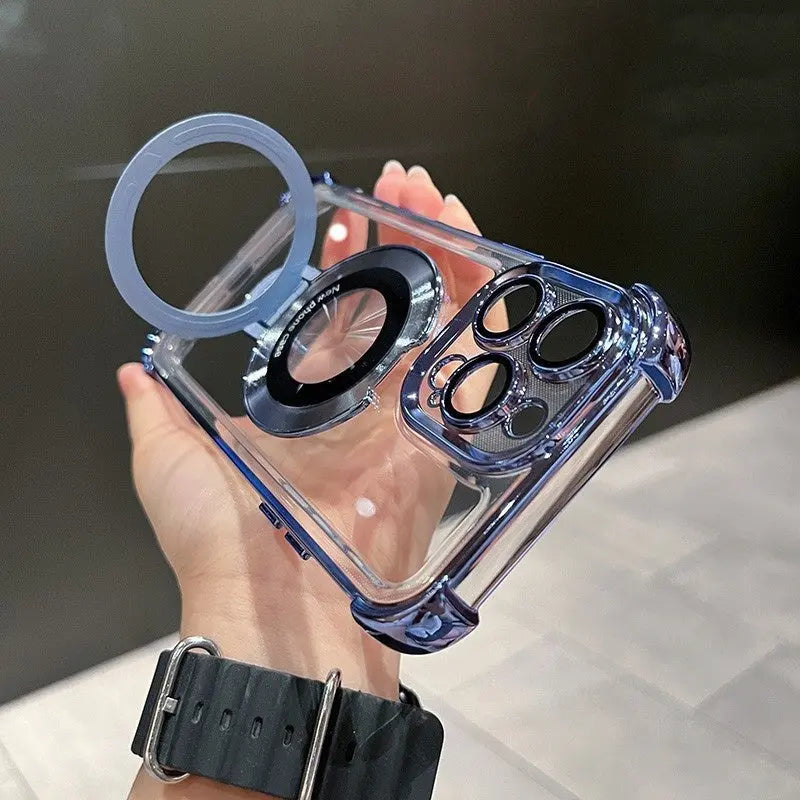 Sturzsichere, transparente iPhone-Hülle mit Ringständer cetaut