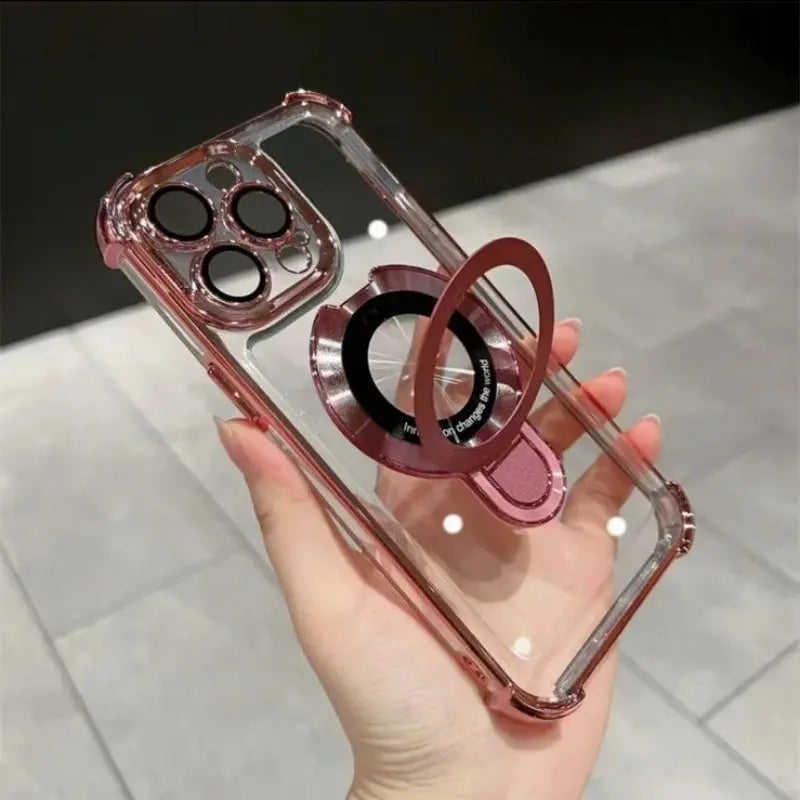 Sturzsichere, transparente iPhone-Hülle mit Ringständer cetaut