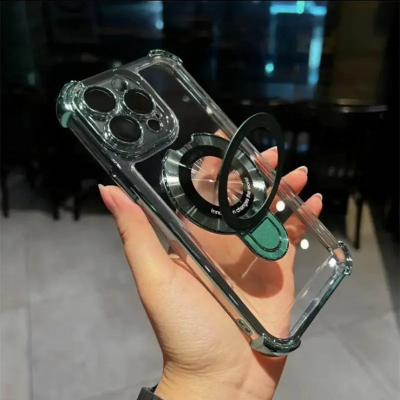 Sturzsichere, transparente iPhone-Hülle mit Ringständer cetaut