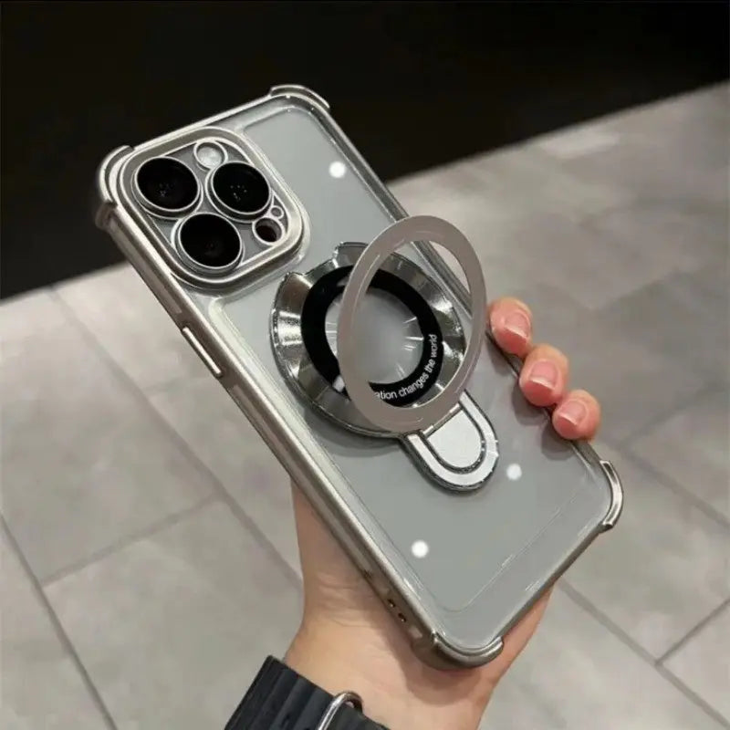 Sturzsichere, transparente iPhone-Hülle mit Ringständer cetaut