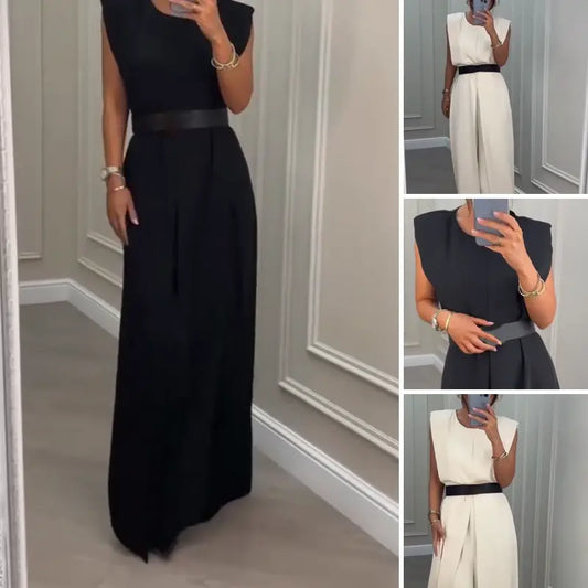 Einfarbiger Jumpsuit mit Rundhalsausschnitt cetaut