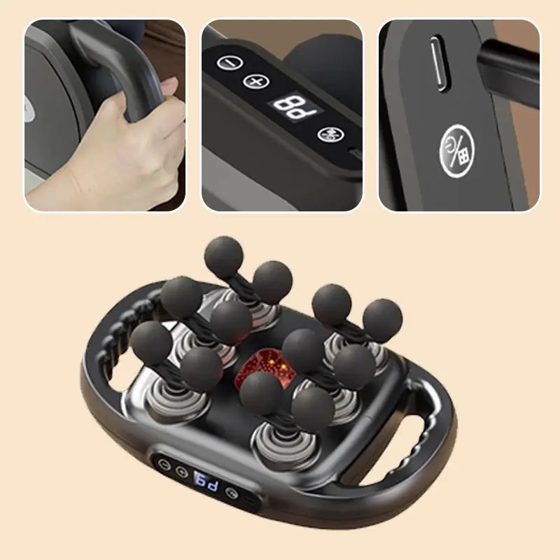 Multifunktionale, automatische Massagepistole mit 12 Köpfen cetaut