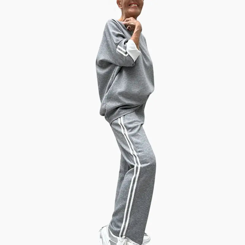 🌸💖 Lässiges Damen-Set aus gestreiften Oberteilen und weiten Hosen, 2-teilig cetaut