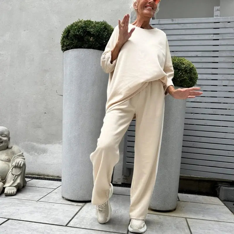 🌸💖 Lässiges Damen-Set aus gestreiften Oberteilen und weiten Hosen, 2-teilig cetaut