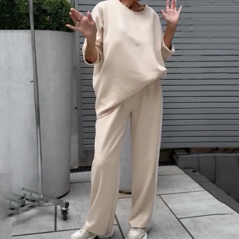 🌸💖 Lässiges Damen-Set aus gestreiften Oberteilen und weiten Hosen, 2-teilig cetaut
