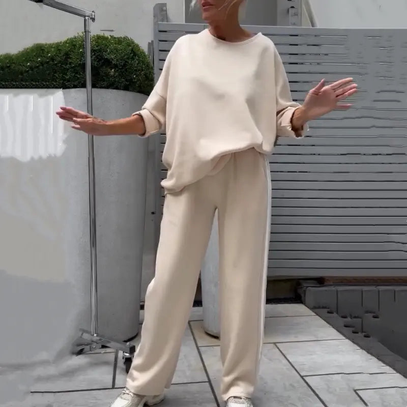 🌸💖 Lässiges Damen-Set aus gestreiften Oberteilen und weiten Hosen, 2-teilig cetaut
