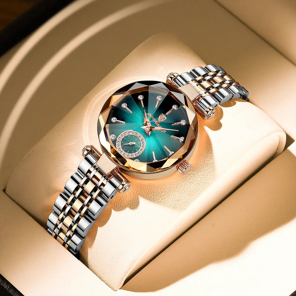 Luxus Uhren für Damen Edelstahl Wasserdicht Quarz Weiblich Armbanduhr Mädchen Geschenk+Box cetaut