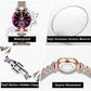 Luxus Uhren für Damen Edelstahl Wasserdicht Quarz Weiblich Armbanduhr Mädchen Geschenk+Box cetaut