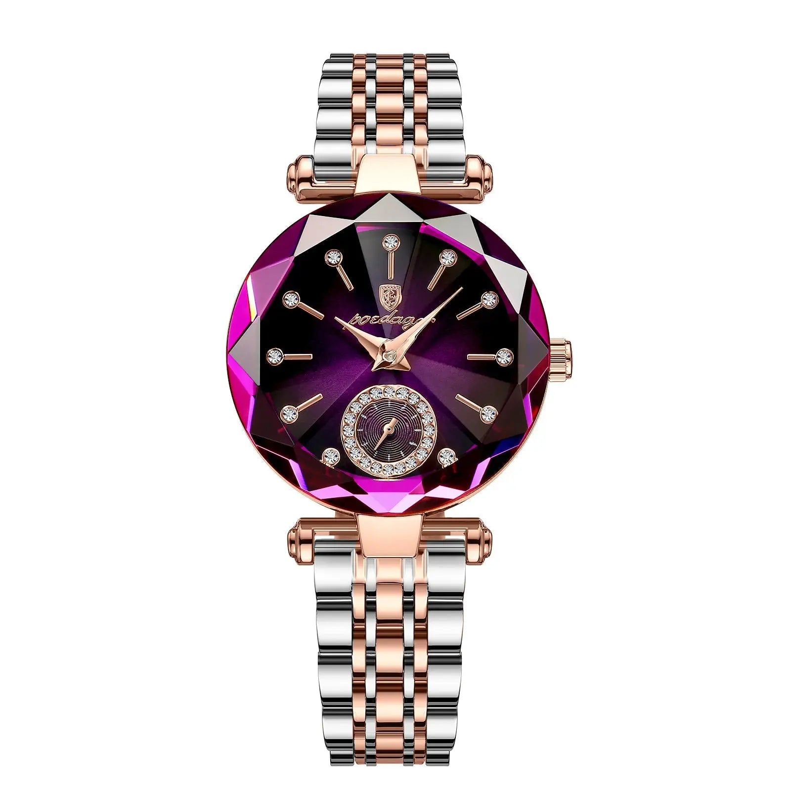 Luxus Uhren für Damen Edelstahl Wasserdicht Quarz Weiblich Armbanduhr Mädchen Geschenk+Box cetaut
