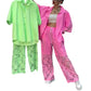 Damen-Zweiteiler: Bluse mit Knopfleiste & Hose cetaut