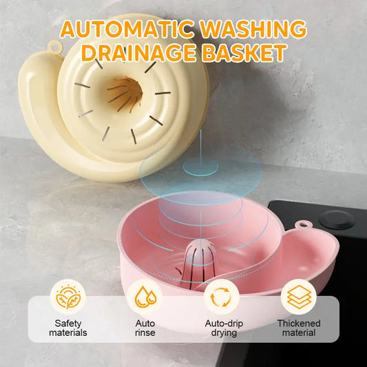 Automatic Fruit ＆ Vegetable Washing Drainage Basket cetaut